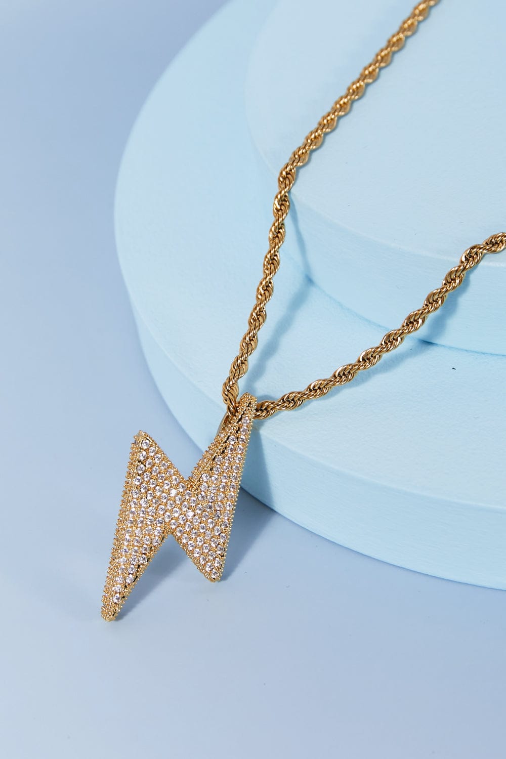 Brass Lightning Pendant Necklace - Fashorio