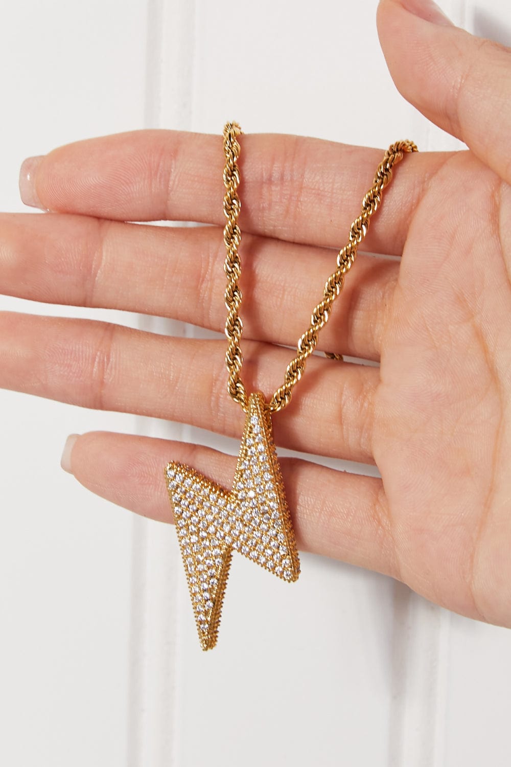 Brass Lightning Pendant Necklace - Fashorio