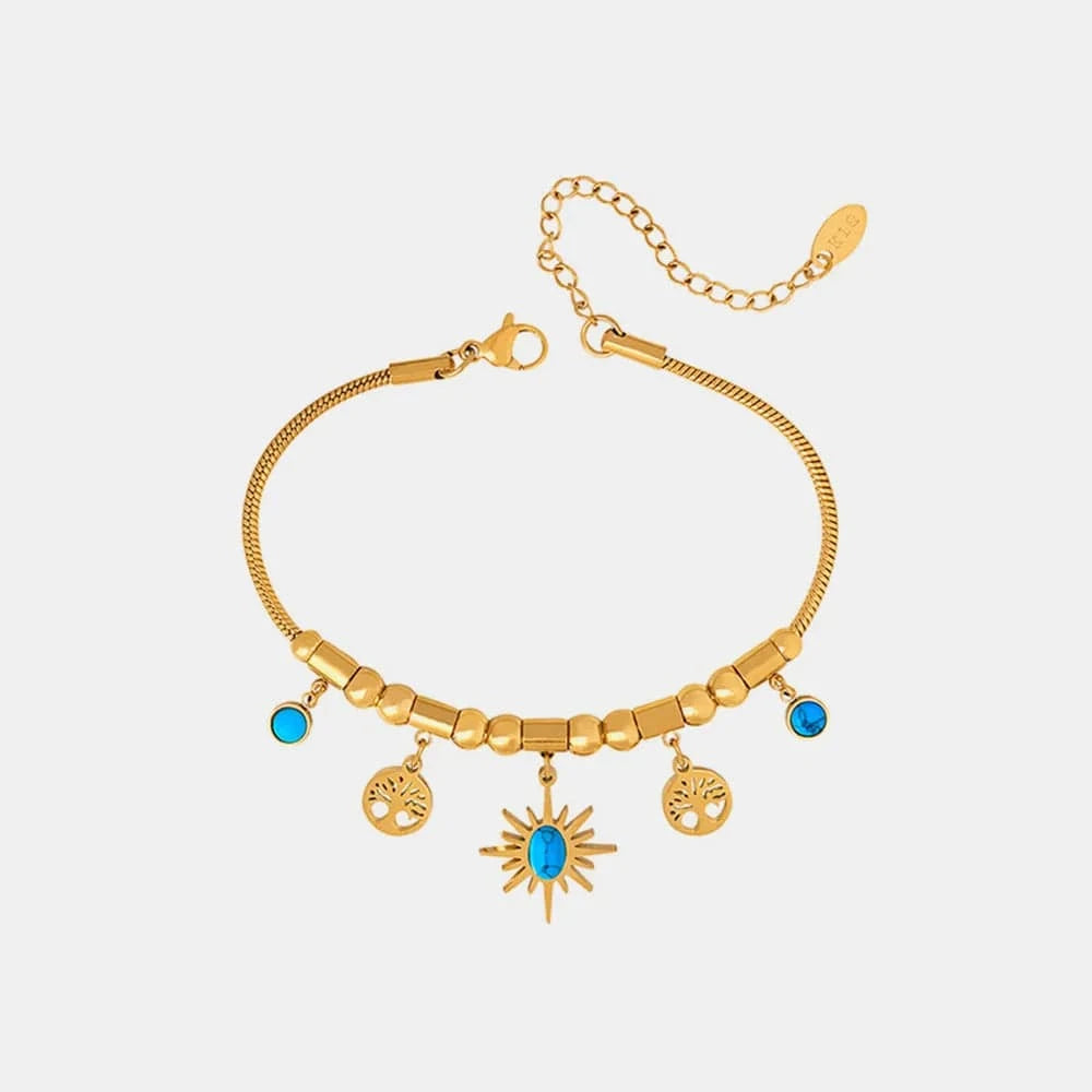 Gold-Plated Titanium Steel Charm Bracelet - Fashorio