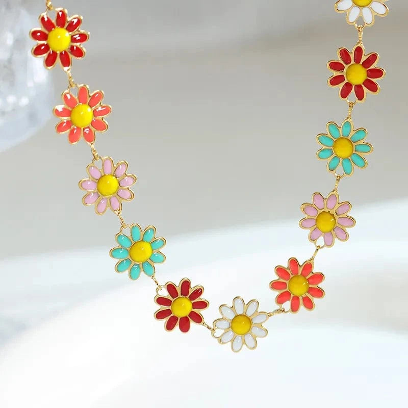 Titanium Steel Oil Drip Flower Bracelet - Fashorio