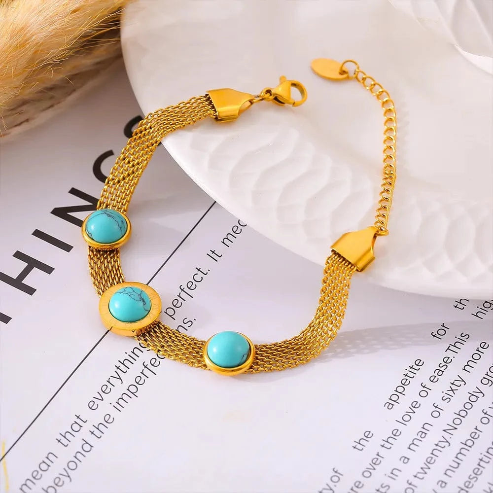 Turquoise Titanium Steel Bracelet - Fashorio