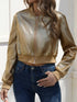 Fashorio Gold / S Zip Up Cropped Jacket