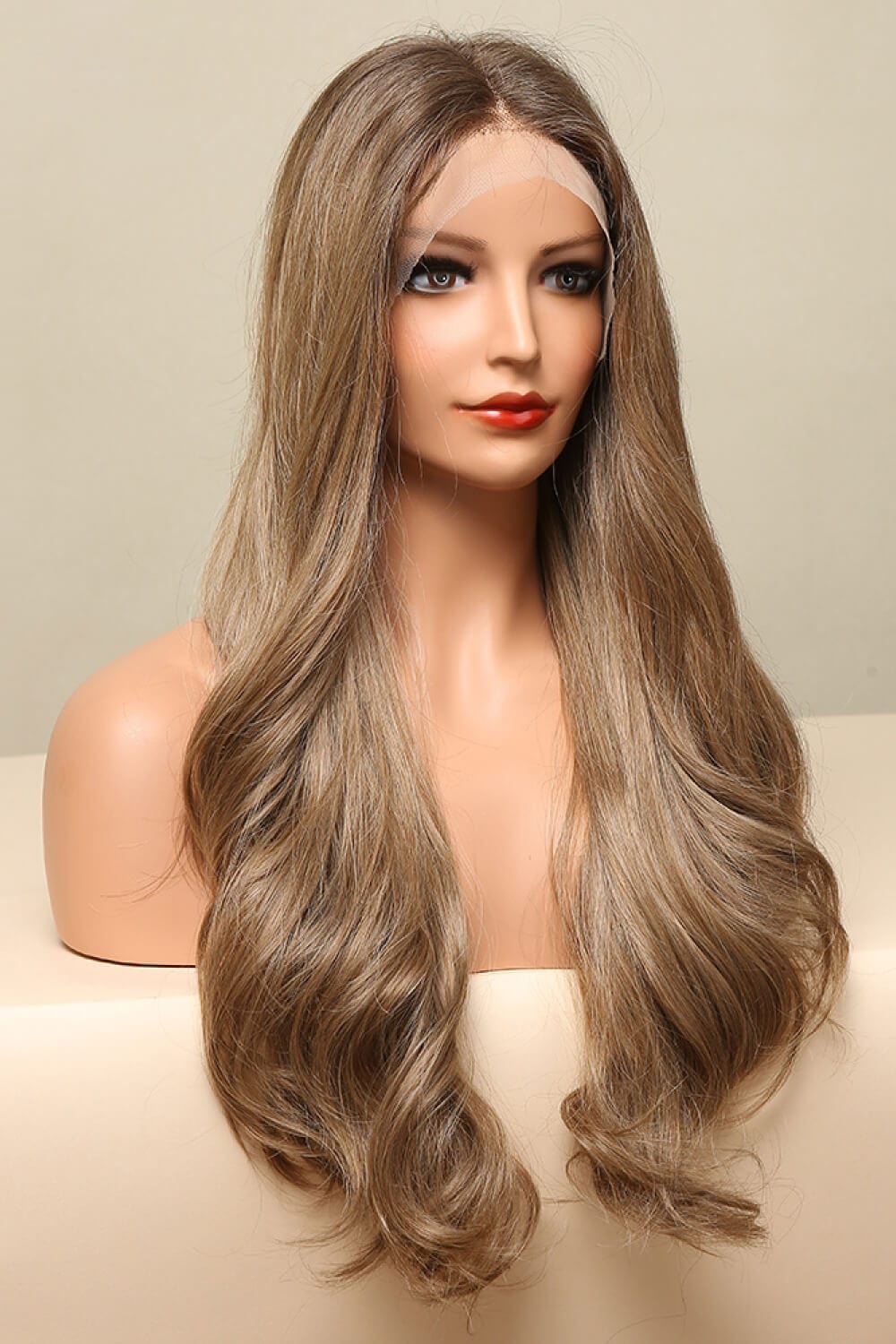 13*2" Lace Front Wigs Synthetic Long Wave 26" 150% Density in Golden Brown - Fashorio