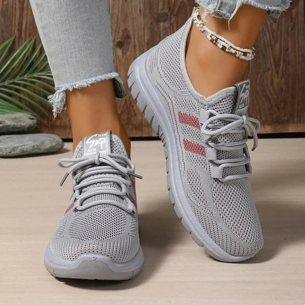 Lace Up Breathable Mesh Athletic Gray - Fashorio