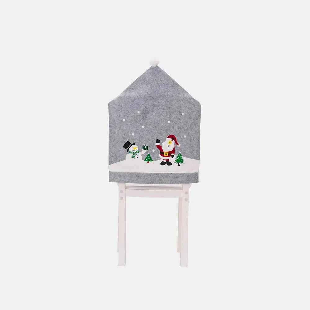 Christmas Pattern Chair Cover Gray One Size - Fashorio