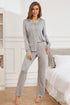 Fashorio Gray / S Button Up Long Sleeve Top and Pants Lounge Set