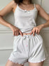 Fashorio Gray / S Lace Detail Cami Top & Shorts Lounge Set