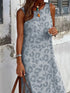 Fashorio Gray / S Slit Leopard Sleeveless Maxi Dress