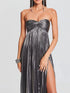 Fashorio Gray / S Split Sweetheart Neck Tube Maxi Dress