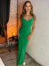Fashorio Green / S Backless Cowl Neck Sleeveless Cami Dress