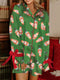 Fashorio Green / S Christmas Nutcracker Button Up Top and Shorts Lounge Set
