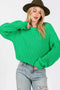 SAGE + FIG Round Neck Drop Shoulder Sweater Green - Fashorio