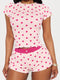 Fashorio Heart Print Top and Shorts Loungewear Set