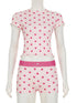 Fashorio Heart Print Top and Shorts Loungewear Set