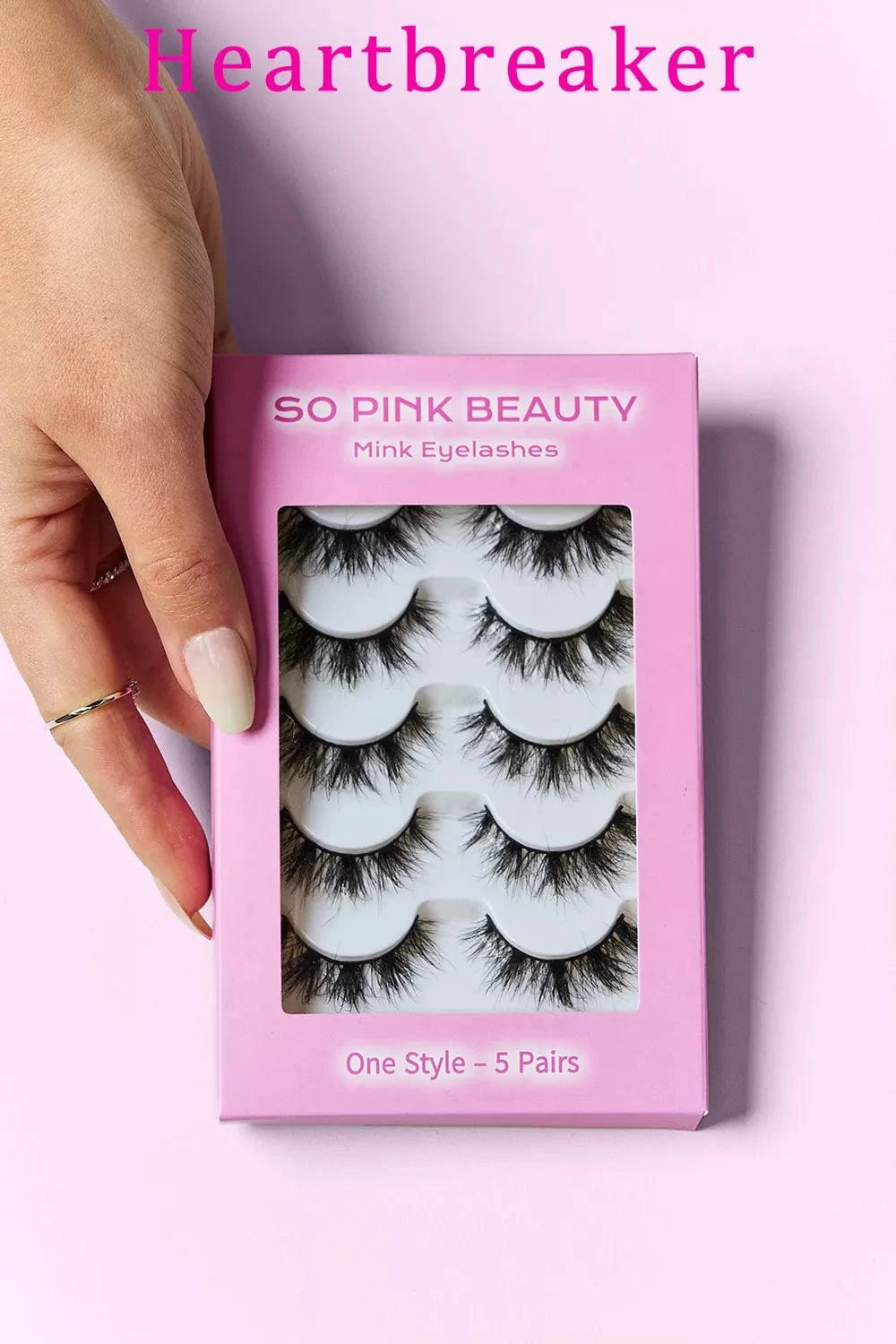 SO PINK BEAUTY Mink Eyelashes 5 Pairs Heartbreaker One Size - Fashorio