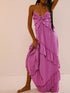 Fashorio Heliotrope Purple / S Ruffled Halter Neck Maxi Dress