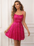 Fashorio Hot Pink / XS Sequin Tie Back Cami Dress