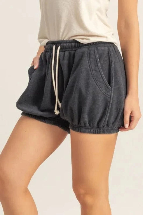 HYFVE Drawstring Bubble Hem Shorts - Fashorio