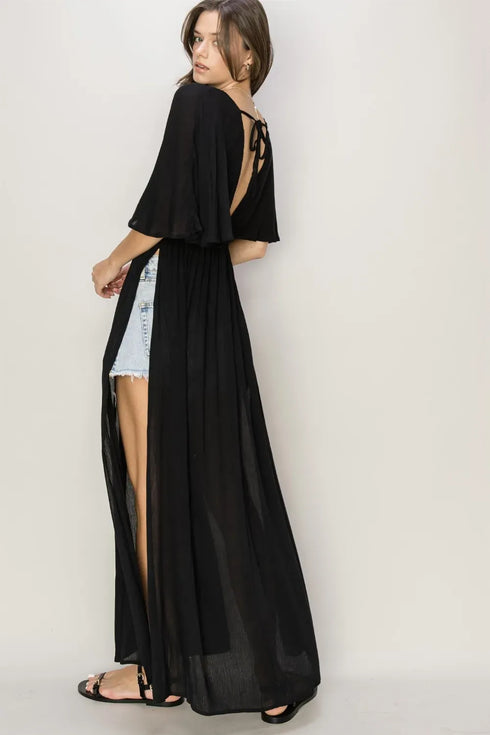 Fashorio HYFVE Tie Back Maxi Split Cover Up Dress