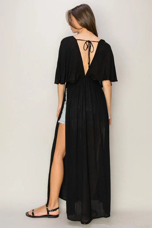 Fashorio HYFVE Tie Back Maxi Split Cover Up Dress