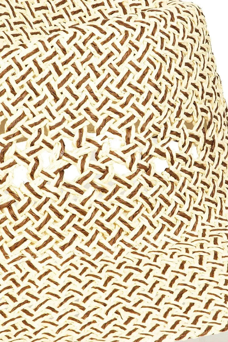 Fame Cutout Woven Straw Hat - Fashorio