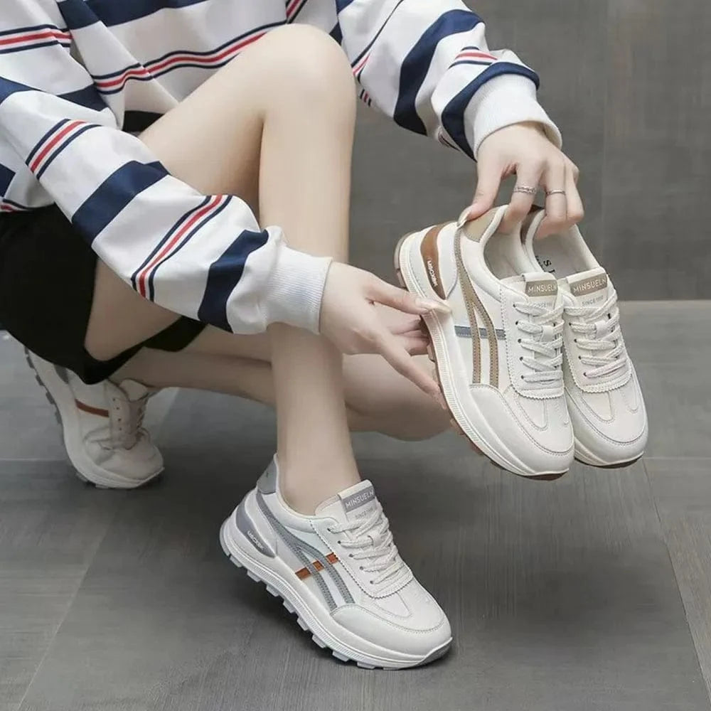 Round Toe Lace-Up Athletic Khaki - Fashorio