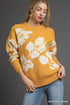 Umgee Floral Long Sleeve Sweater MUSTARD CREAM - Fashorio