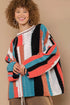 POL Color Block Round Neck Oversized Sweater - Fashorio