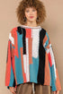 POL Color Block Round Neck Oversized Sweater - Fashorio