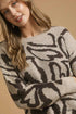 Umgee Heart Print Crew Neck Sweater - Fashorio