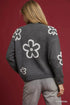 Umgee Round Neck Sweater with Floral Accents - Fashorio