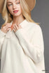 Umgee V-Neck Sweater with Wide Trim Detail - Fashorio