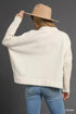 Umgee V-Neck Sweater with Wide Trim Detail - Fashorio