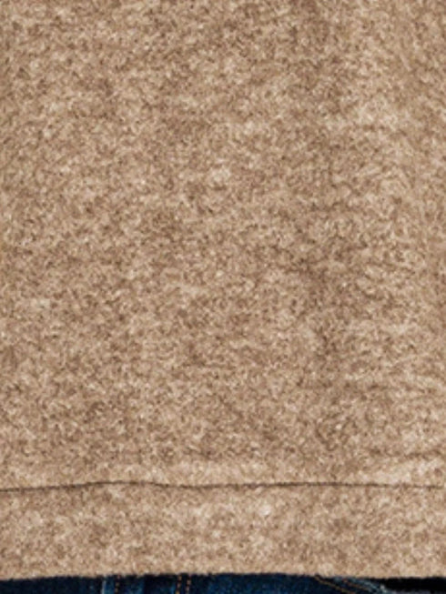 Zenana Brushed Melange Hacci Cropped Sweater - Fashorio