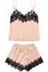Fashorio Lace Detail Spaghetti Strap Top and Shorts Lounge Set