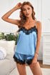 Fashorio Lace Detail Spaghetti Strap Top and Shorts Lounge Set