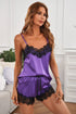 Fashorio Lace Detail Spaghetti Strap Top and Shorts Lounge Set