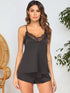 Fashorio Lace Detail V-Neck Top and Shorts Lounge Set