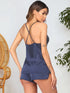 Fashorio Lace Detail V-Neck Top and Shorts Lounge Set