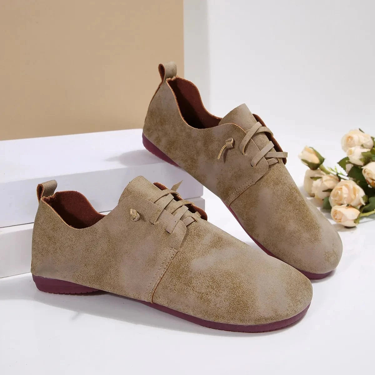 Lace-Up Flats Loafers - Fashorio