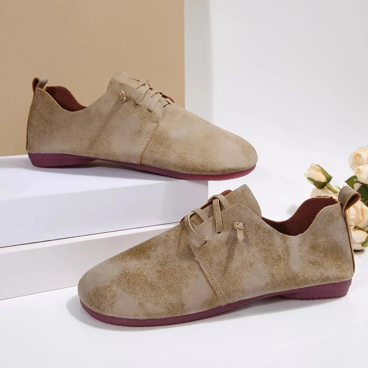 Lace-Up Flats Loafers - Fashorio