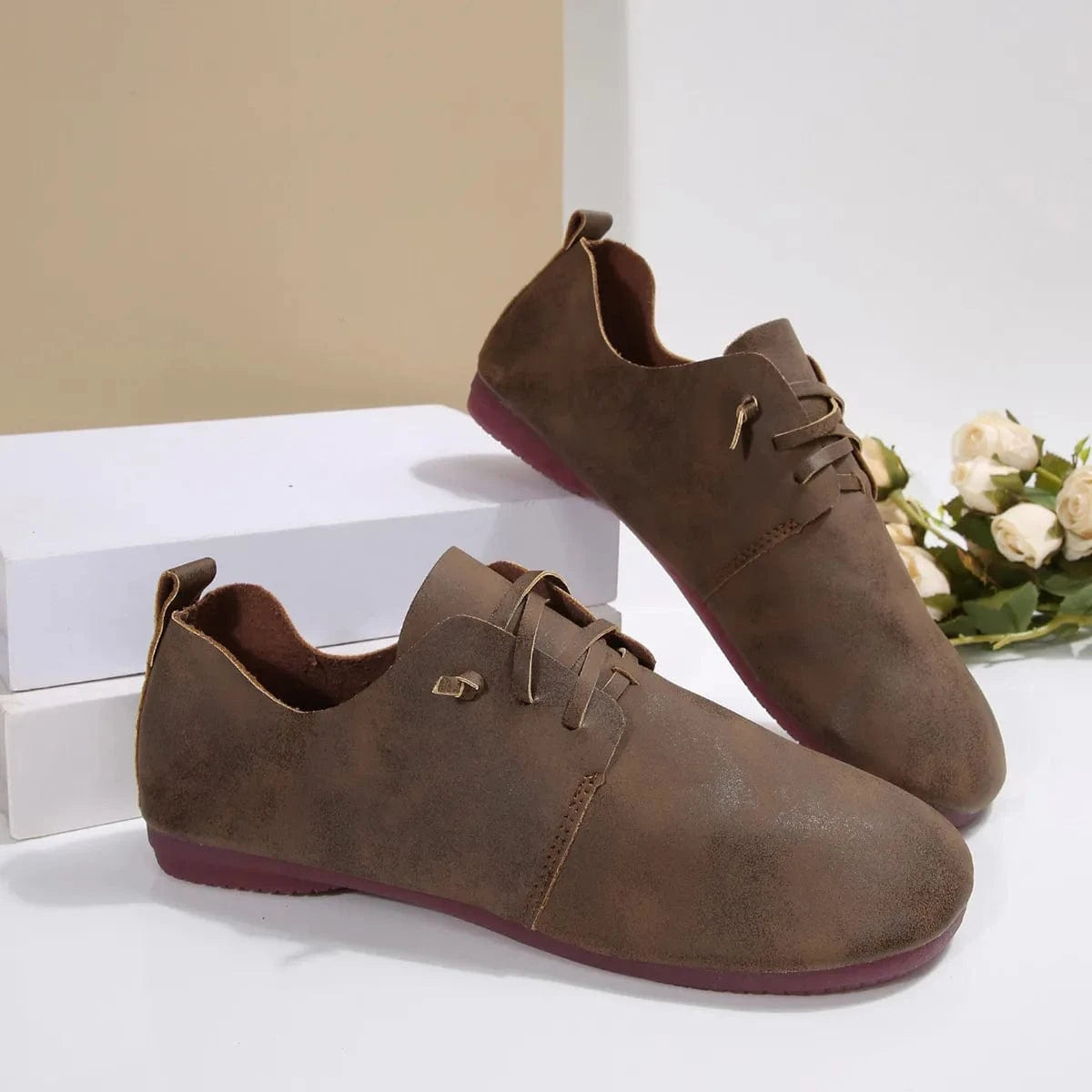 Lace-Up Flats Loafers - Fashorio