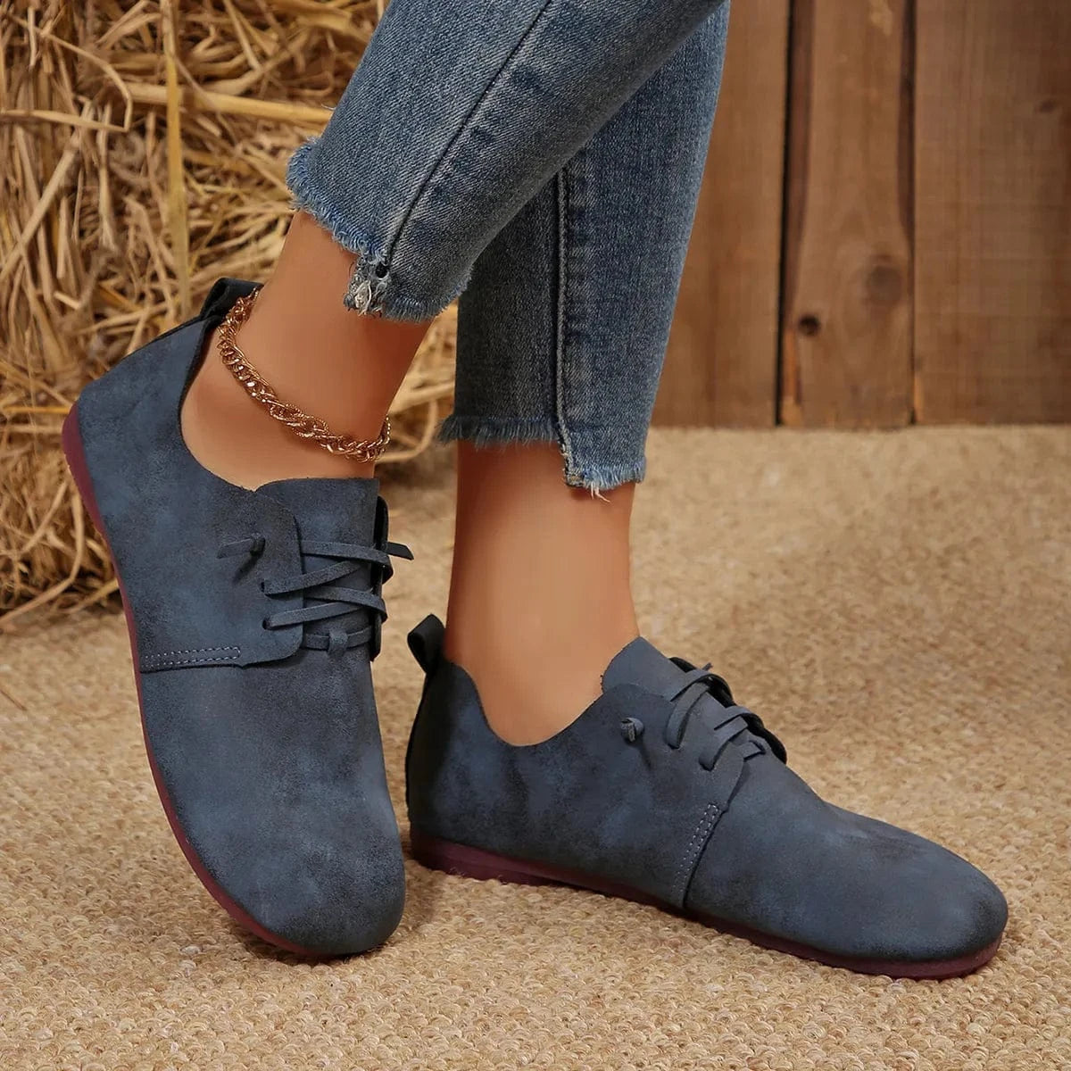 Lace-Up Flats Loafers - Fashorio