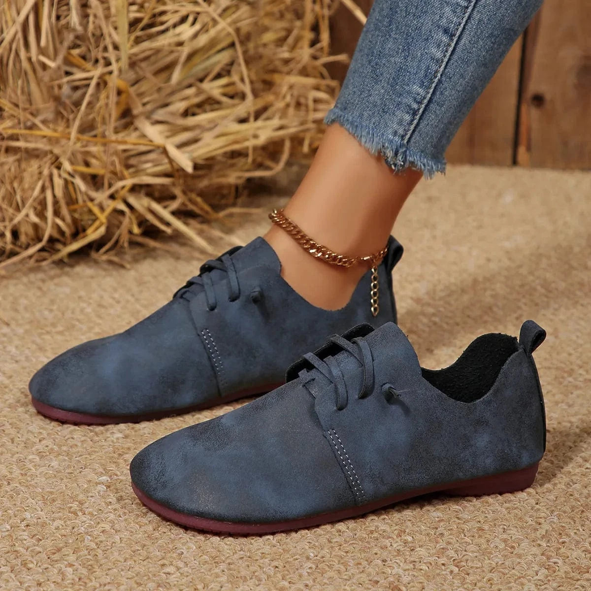 Lace-Up Flats Loafers - Fashorio
