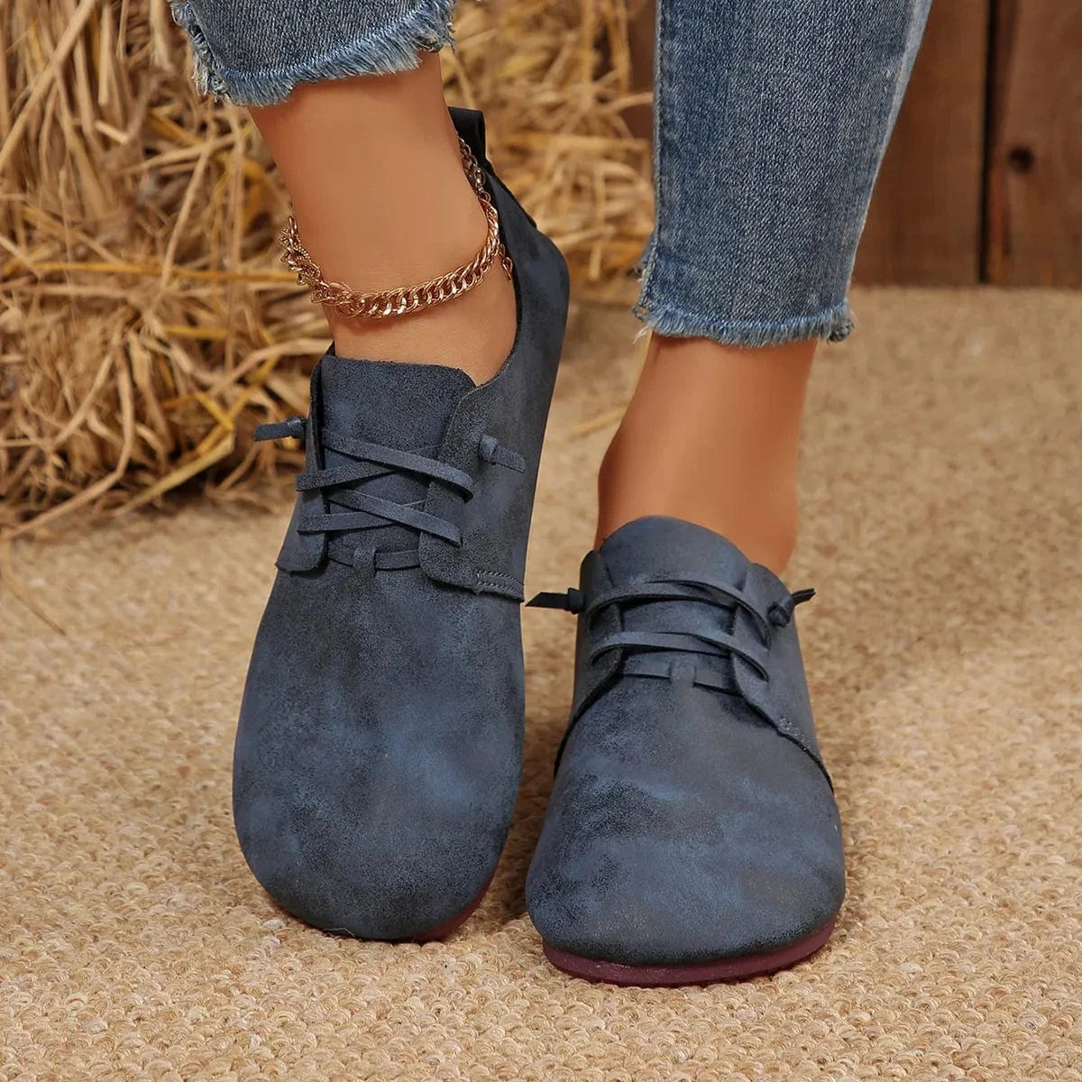 Lace-Up Flats Loafers - Fashorio