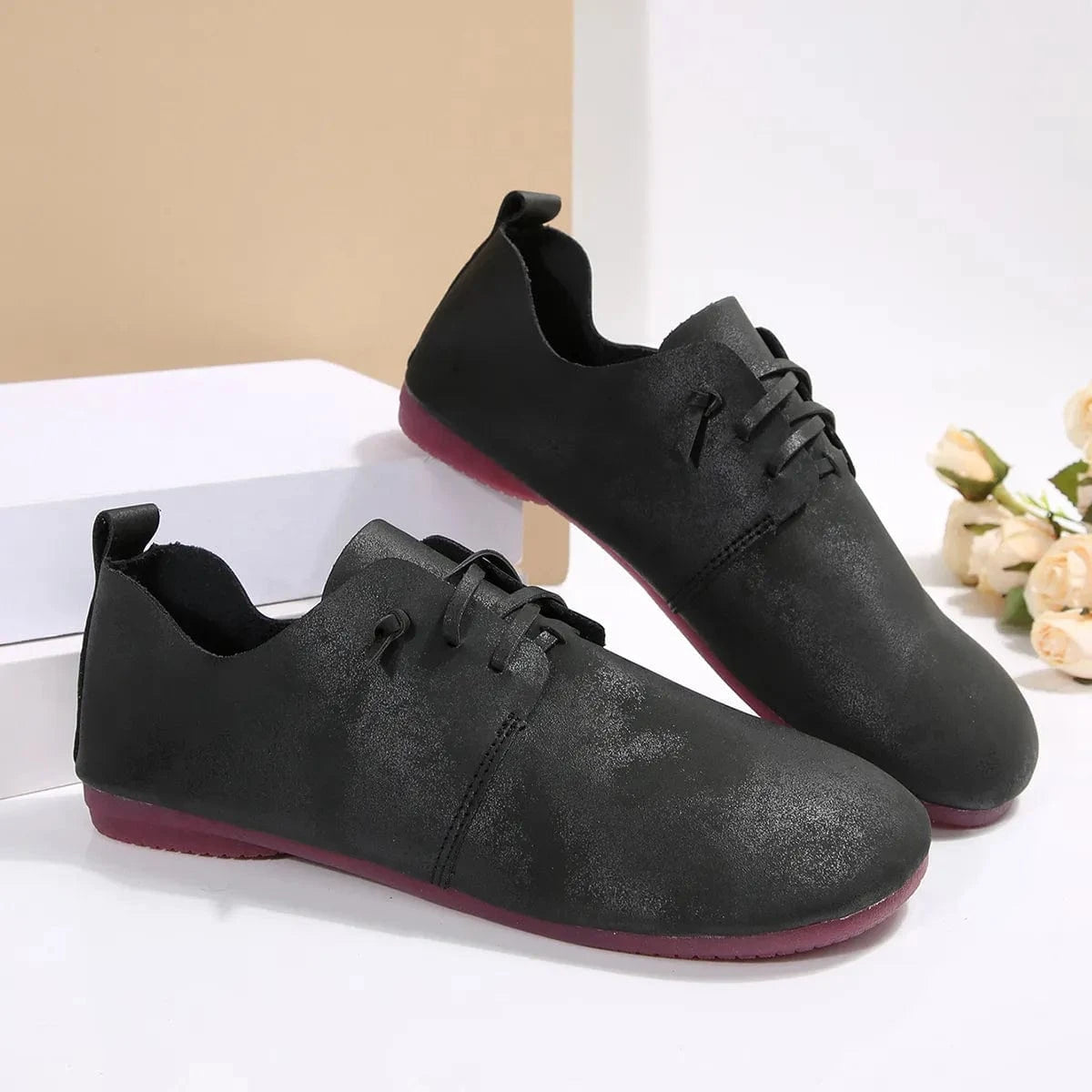 Lace-Up Flats Loafers - Fashorio