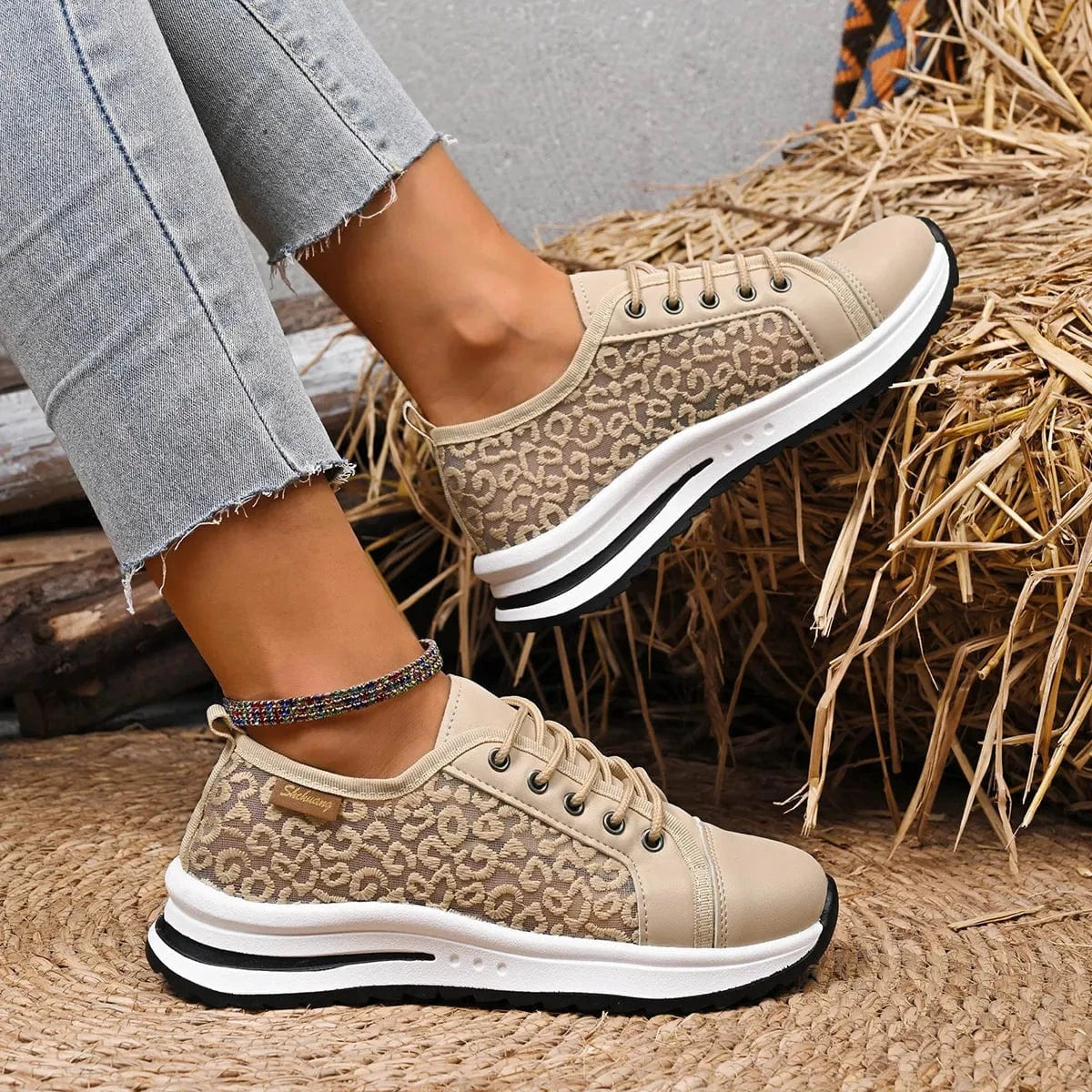 Lace-Up Platform Sneakers - Fashorio