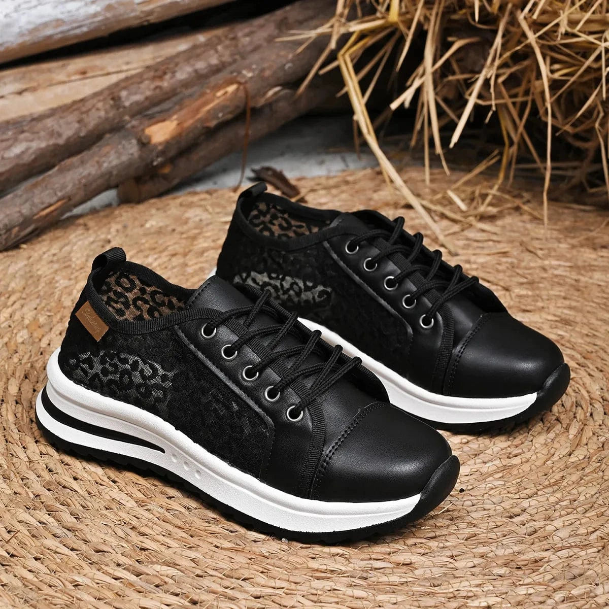 Lace-Up Platform Sneakers - Fashorio
