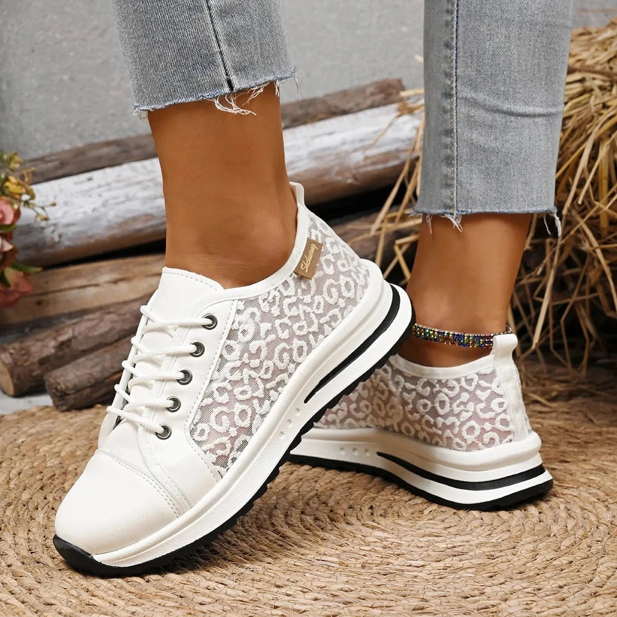 Lace-Up Platform Sneakers - Fashorio
