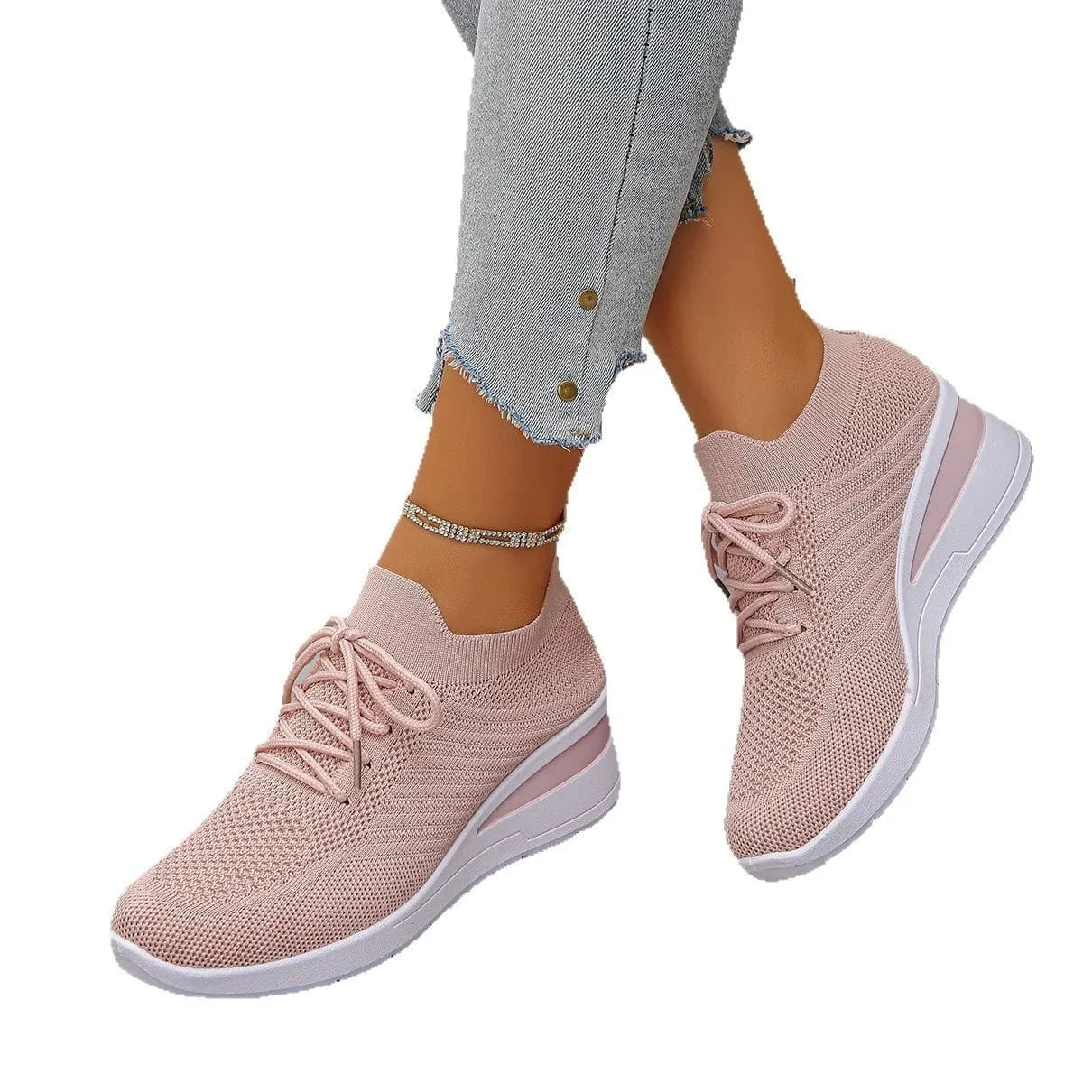 Lace Up Wedge Athletic - Fashorio